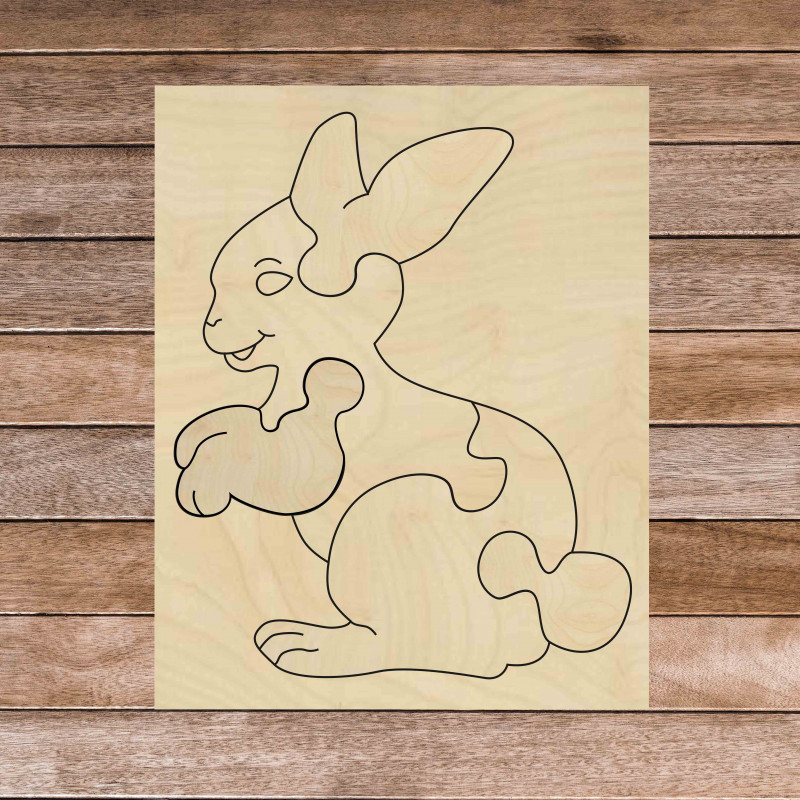 Montessori-Lernpuzzle aus Holz - Hase | SENTOP...