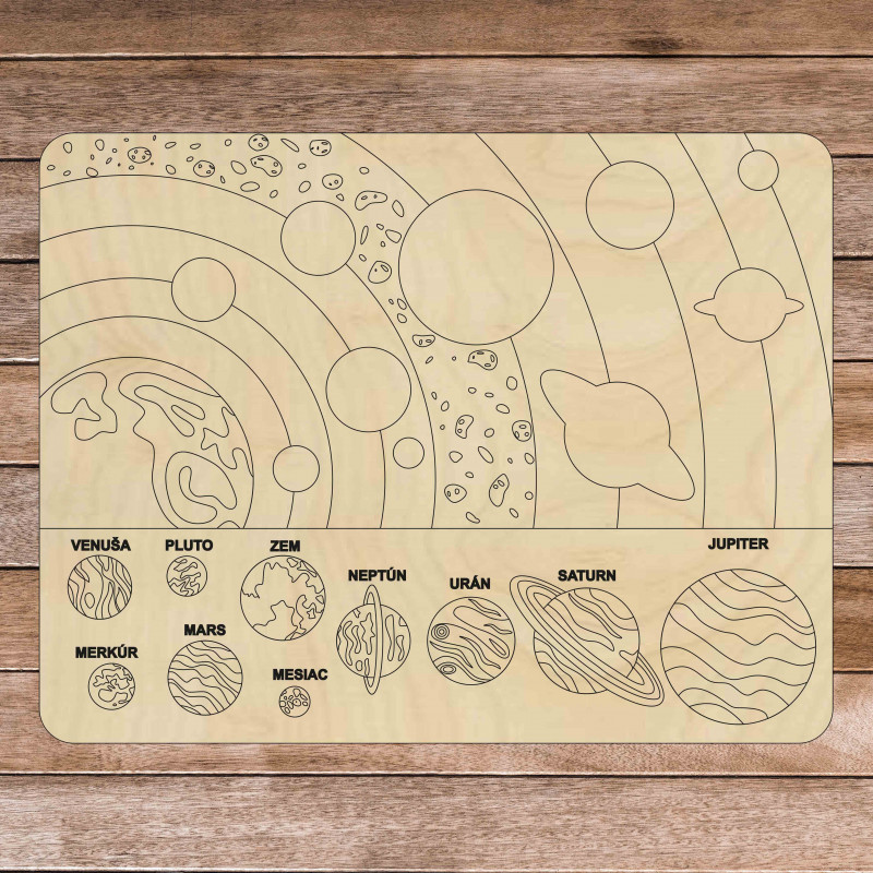 Montessori-Puzzle aus Holz - Sonnensystem 10...