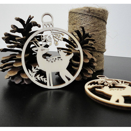 Hirsch Weihnachtsdeko aus Holz, Größe: 79x90 mm PR0009