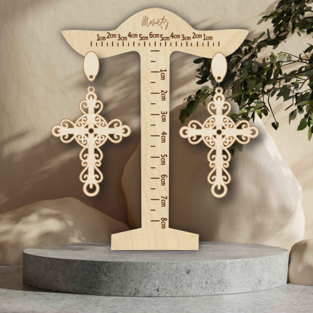 Natürlich Ohrhänger aus Holz CROSS - MONATY | SENTOP