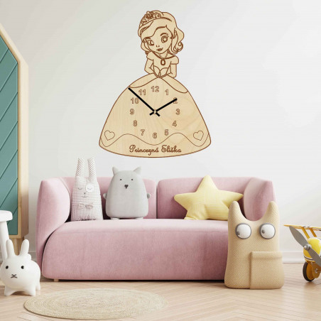 Kinderuhr aus Holz - Prinzessin mit Namen | SENTOP PR0440