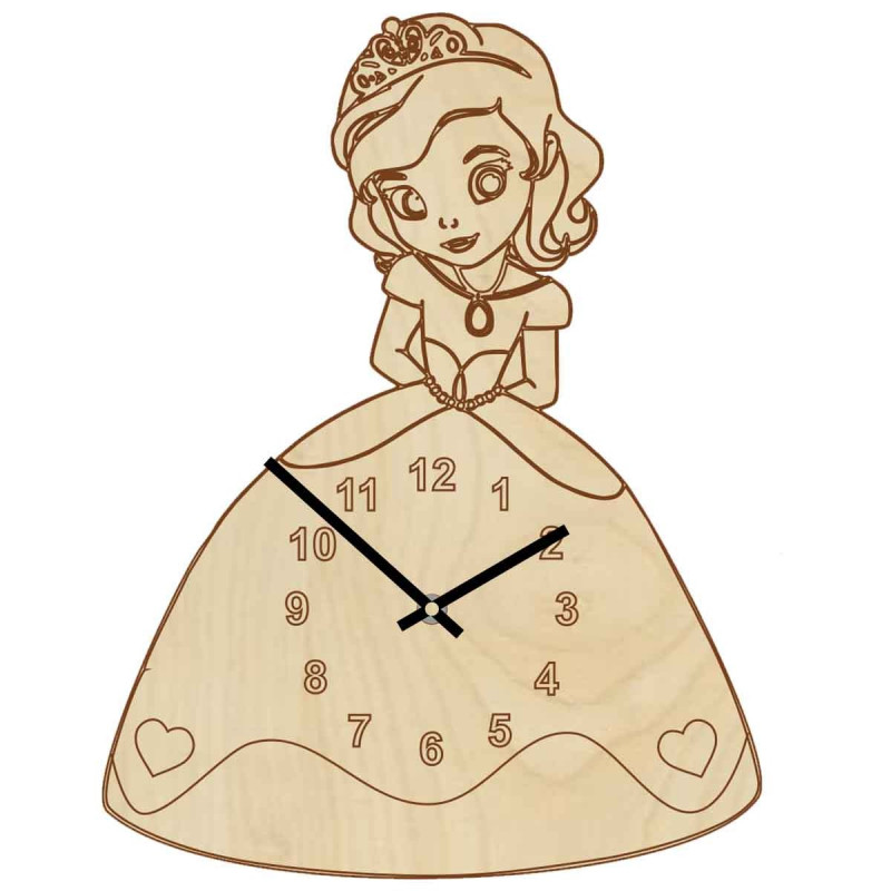 Kinderuhr aus Holz - Prinzessin mit Namen |...