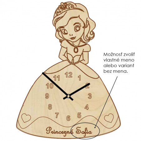 Kinderuhr aus Holz - Prinzessin mit Namen | SENTOP PR0440