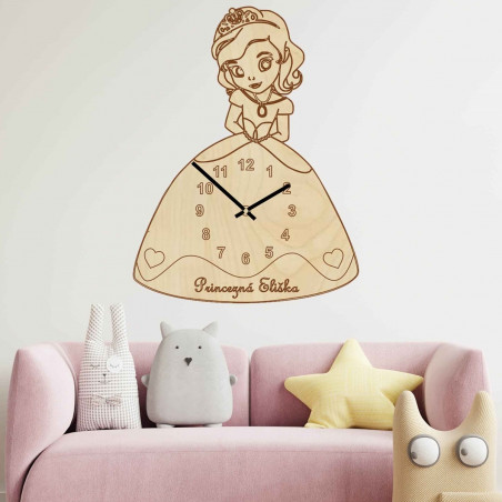 Kinderuhr aus Holz - Prinzessin mit Namen | SENTOP PR0440