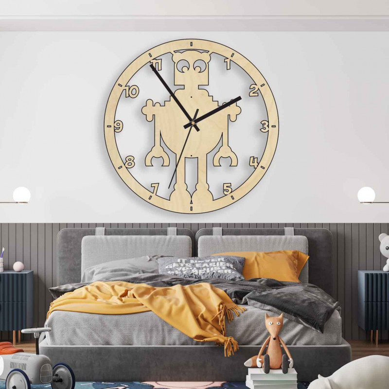 Wanduhr für Kinder Roboter - MELVAR