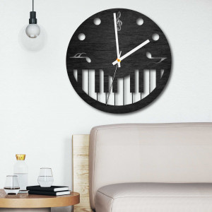 Wall Clock Noten und Klavier - HORTO 2