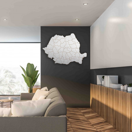 Wandkarte aus Holz Rumänien - ROMA