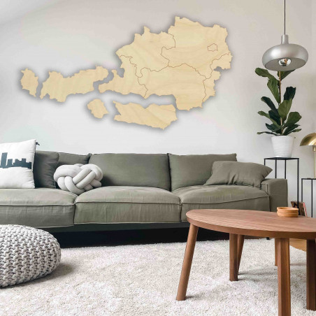 Holzkarte an der Wand von Österreich - 10 Stück | SENTOP