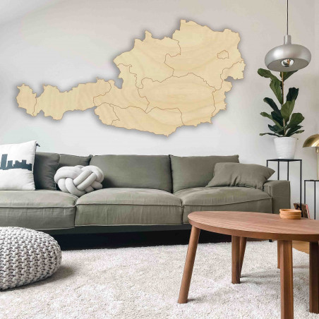 Holzkarte an der Wand von Österreich - 10 Stück | SENTOP