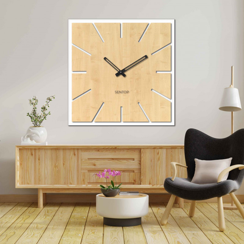 Holzwanduhr aus HDF AHORN - bis 50 x 50 cm |...