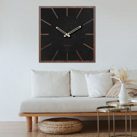 Holzwanduhr HDF Walnuss - bis 50 x 50 cm