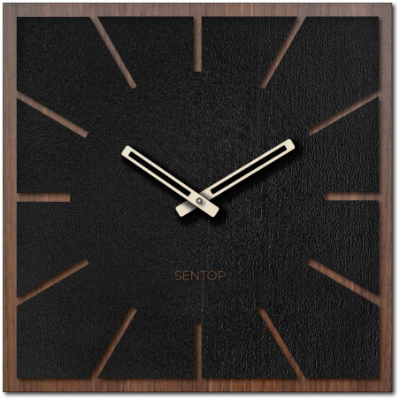 Holzwanduhr HDF Walnuss - bis 50 x 50 cm