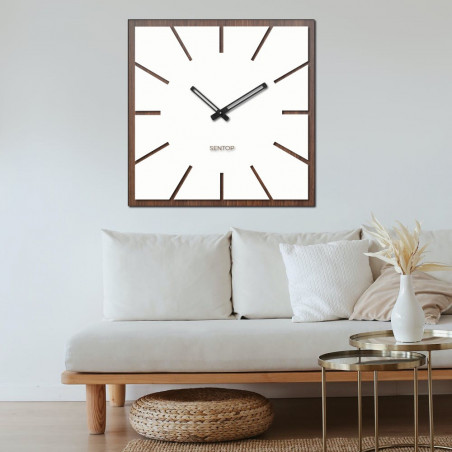 Holzwanduhr HDF Walnuss - bis 50 x 50 cm