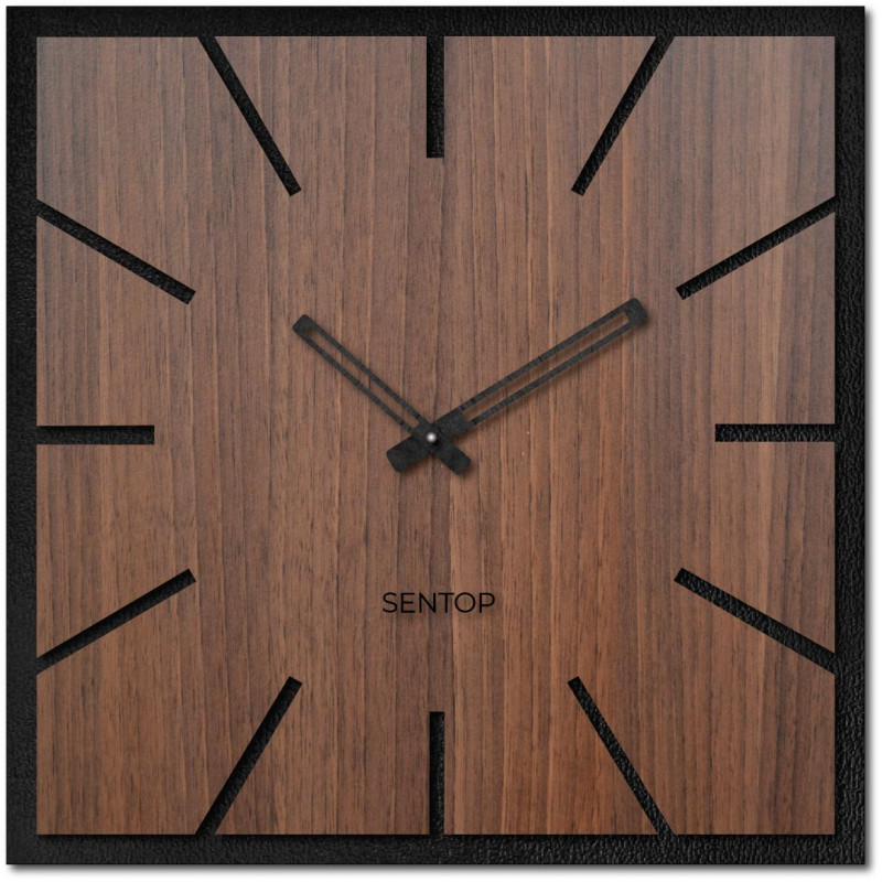 Holzwanduhr HDF Walnuss - bis 50 x 50 cm