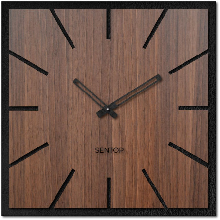 Holzwanduhr HDF Walnuss - bis 50 x 50 cm