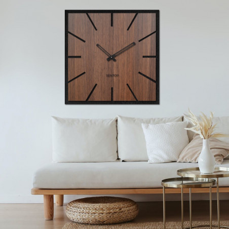 Holzwanduhr HDF Walnuss - bis 50 x 50 cm