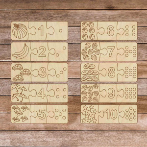 Kinder Holzpuzzle - Dreiteiliges Puzzle 30 Teile | GOLBIT 2