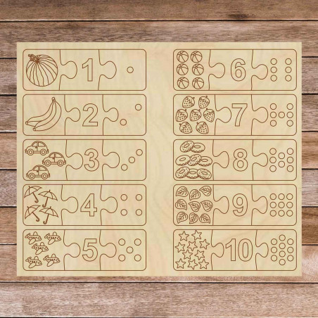 Kinder Holzpuzzle - Dreiteiliges Puzzle 30 Teile | GOLBIT