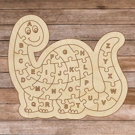 Holzpuzzle für Kinder - Dinosaurier und Alphabet A-ZET 26 Teile | SENTOP H006
