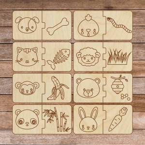 Holzpuzzle für Kinder - Tiere und Nahrung - 16 Teile |... 2