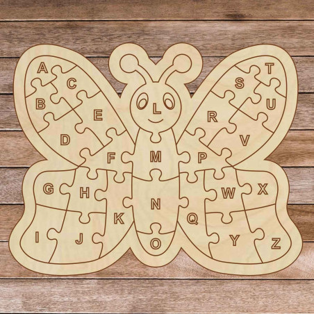 Kinderpuzzle aus Holz - Alphabet Schmetterling A-ZET 26 Teile | SENTOP