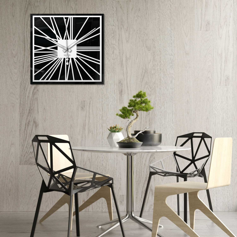 Spiegelwanduhr aus Plexiglas - Doppelschicht