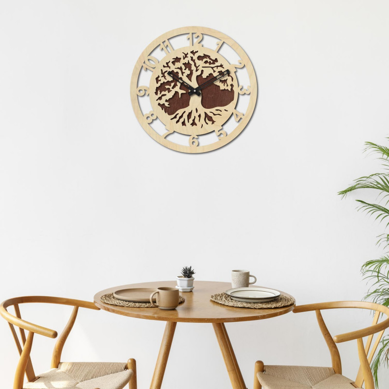 Wanduhr Baum mit arabischen Ziffern - ALECHELY