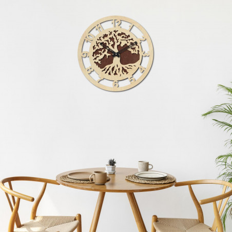 Wanduhr Baum mit arabischen Ziffern - ALECHELY