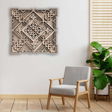 Exklusive Mandala-Wandmalerei 3D Quadrat - KREJDER