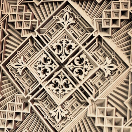 Exklusive Mandala-Wandmalerei 3D Quadrat - KREJDER