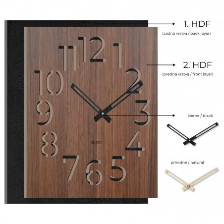 Holzwanduhr - Sentop | HDFK024 | Walnuss Wenge
