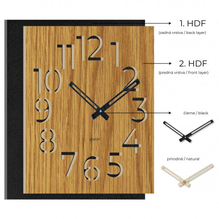 Wanduhr aus Holz - Sentop | HDFK024 | Eiche