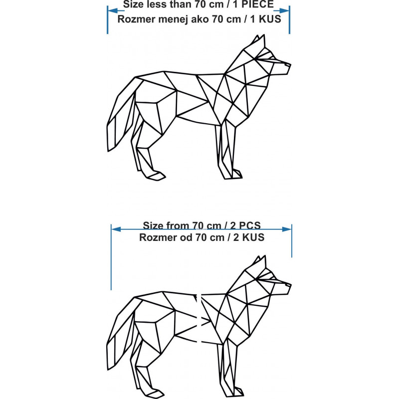Geometrisches Wandbild Wolf - JAHRE
