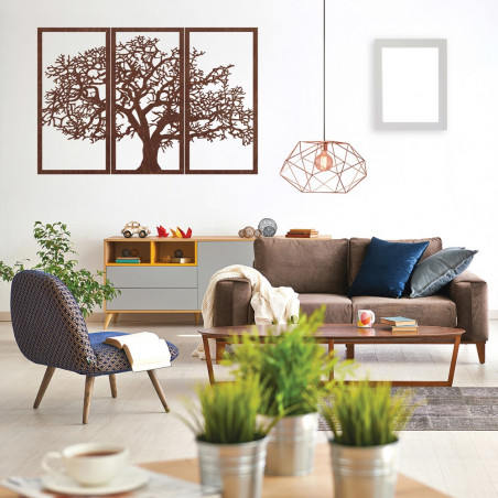Wandkunst aus Holz, Baum des Lebens: 3er-Set