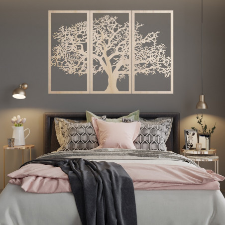 Wandkunst aus Holz, Baum des Lebens: 3er-Set