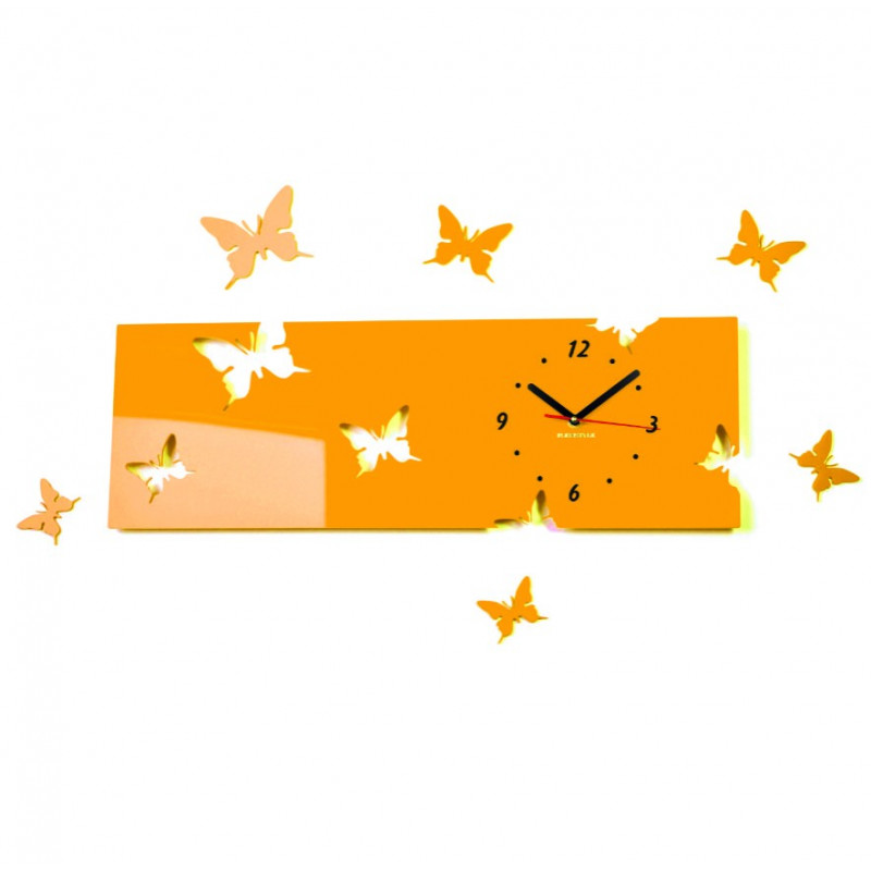 Moderne Wanduhr aus Plexiglas. Trends auf der Wanduhr als Geschenk. Clock X-momo. PMMA