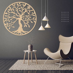 Holzbild - Lebensbaum im Kreis 2