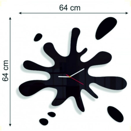 Abmessungen der X-momo Wanduhr. Design-Wanduhr aus PMMA Abmessungen der X-momo Wanduhr. Design-Wanduhr aus PMMA