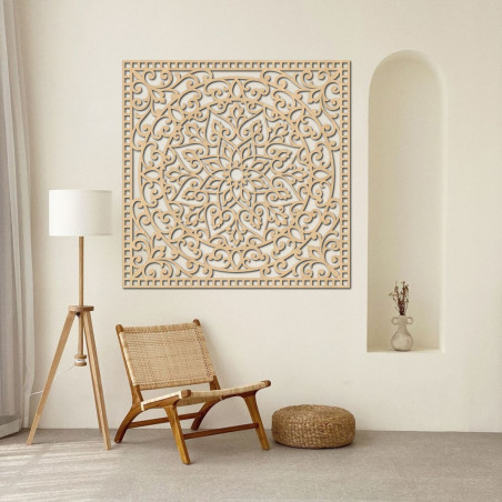 Holzbild Quadrat orientalisches Mandala - KVIDO