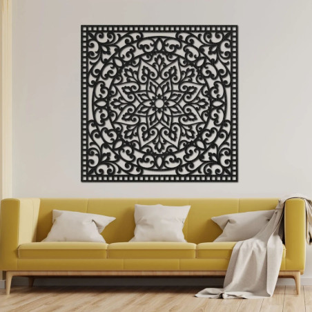 Holzbild Quadrat orientalisches Mandala - KVIDO