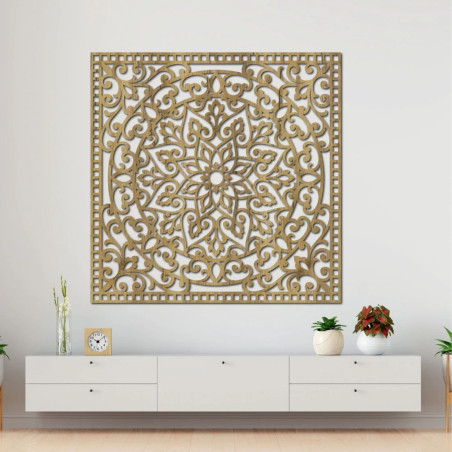 Holzbild Quadrat orientalisches Mandala - KVIDO