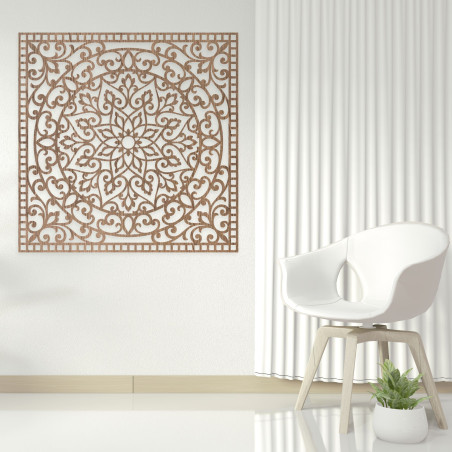 Holzbild Quadrat orientalisches Mandala - KVIDO