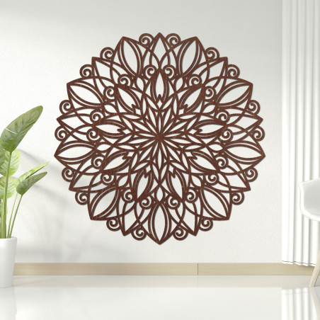 Hölzerne Wand Mandala tanzende Blume - ORPEROF