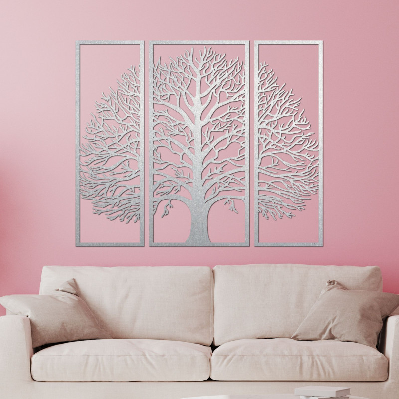 Dreiteilige Wanddekoration Baum des Lebens aus Holz - TRIUM