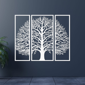 Dreiteilige Wanddekoration Baum des Lebens aus Holz - TRIUM