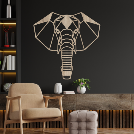 Hölzerne Wanddekoration Elefantenkopf - LOXODONTA