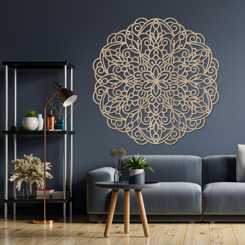 Großes Holzmandala, Wandbild - MELLANY