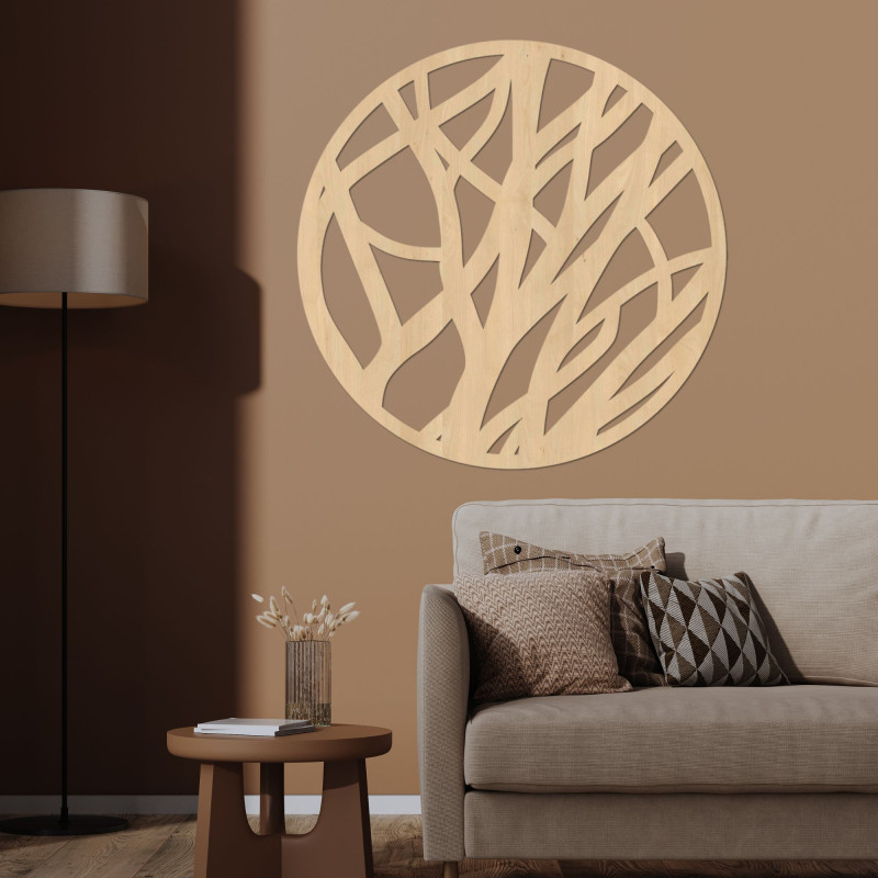 Holzbild auf dem Wandkreis