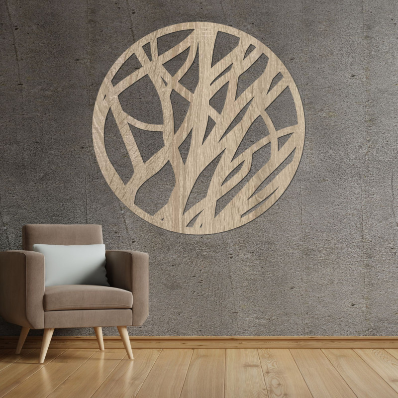 Holzbild auf dem Wandkreis