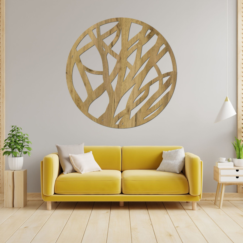 Holzbild auf dem Wandkreis